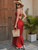 Women's Red Satin Maxi Dress 
