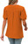 Orange Summer Top, V Neck, Ruffle Sleeve Blouse