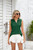 Green Summer Sleeveless, V Neck, Dressy Casual Tank Top Blouse 