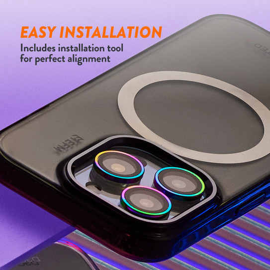EFM Camera Lens Armour iPhone 15 Pro/15 Pro Max - Rainbow Nirvana