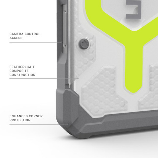 UAG Pathfinder Clear MagSafe Case iPhone 17 Pro - Active Neon