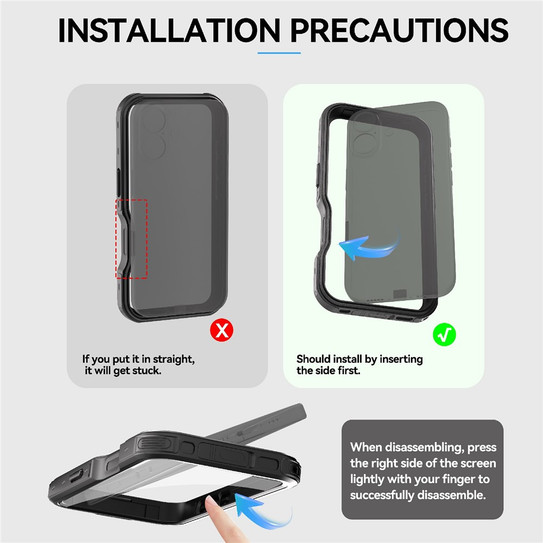 Krakatoo D-UP Waterproof Case iPhone 16 Pro - Black