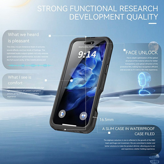 Krakatoo D-UP Waterproof Case iPhone 16 Pro - Black