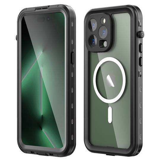 Krakatoo Dot WaterProof Case iPhone 14 Pro - Black/Clear