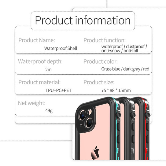 Krakatoo Dot WaterProof Case iPhone 13 Mini  - Black/Clear