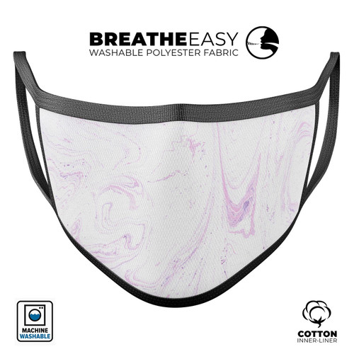 Light Purple Textured Marble v2 -  Mouth Cover Unisex Face Mask