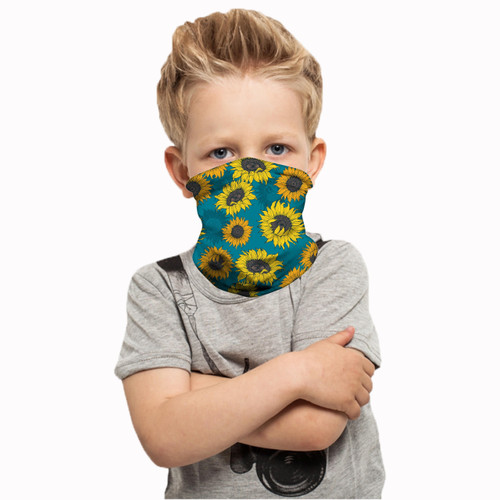 Neck Gaiter/ Scarf Headband & Face Mask For Kids (Sunflower)