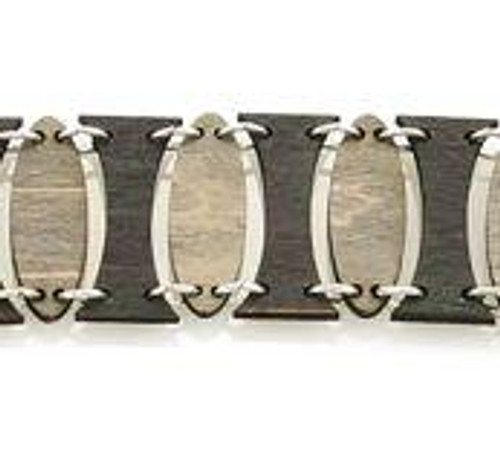Wooden Oval Pillar Bracelet 7501E