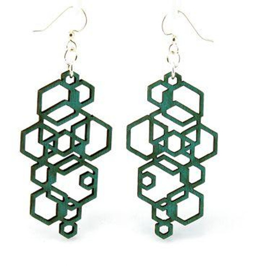 Elegant Hexagon Cluster Earrings # 1051