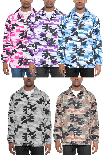 Camouflage Coachs Jackets With Standard Pockets