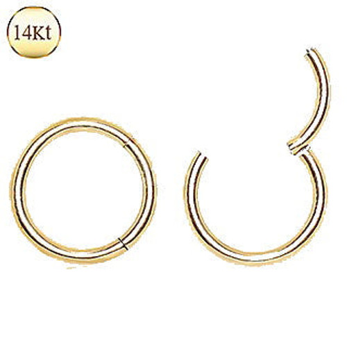 14Kt. Yellow Gold Smooth Seamless Clicker Ring - 10mm