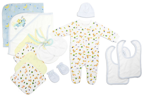 Newborn Baby Boys 14 Pc Cozy Cotton Layette Baby Shower Gift Set