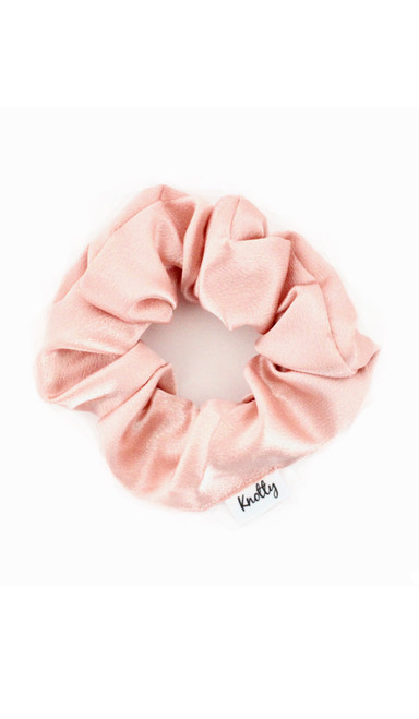 Lovely Washed Satin Hair Scrunchie, Nude
