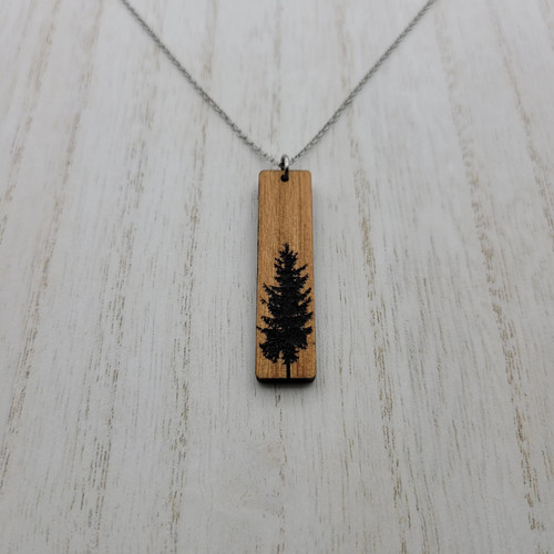 Into the Woods Handmade Laser Engraved Necklace