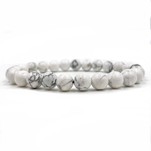Union - White Howlite Gemstone Beaded Bracelet - Gives Serenity Of Mind
