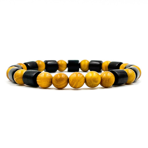 Henley - Yellow Sandalwood & Ebony Blackwood Beads Bracelet