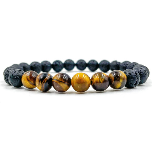 Grove - Tiger Eye & Lava Rock Beads Bracelet