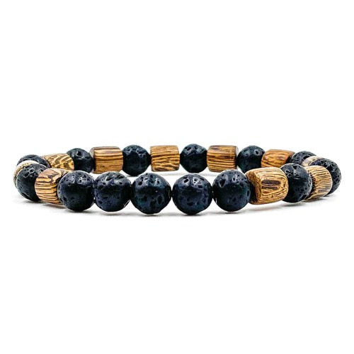 Henley - Lava Rock & Zebrawood Beads Bracelet