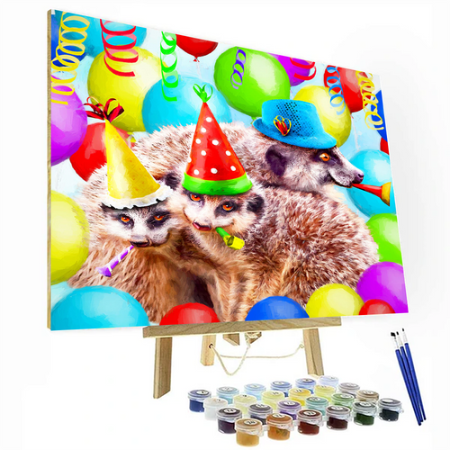 Unique Balloon Party for Three Paint By Number Painting Set