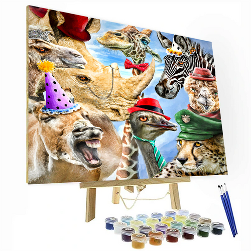 Lovely Party Animal Paint By Number Painting Set