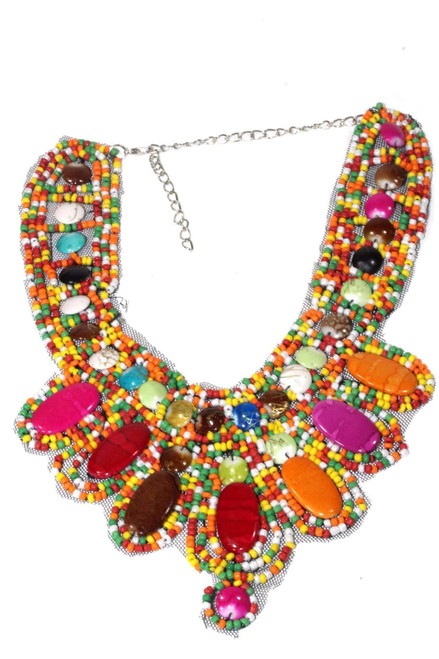 Designed & Beautiful Rio Colorful Bib Style Necklace