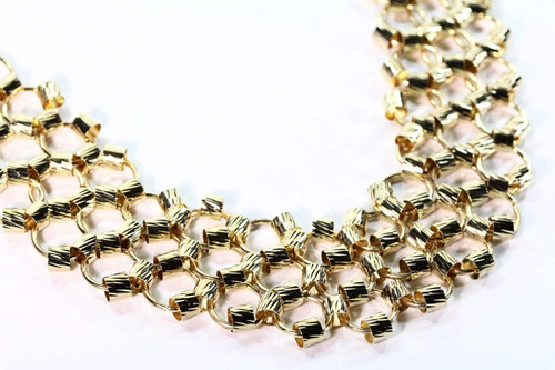 18 inches Classic Gold Tone Honeycomb Necklace