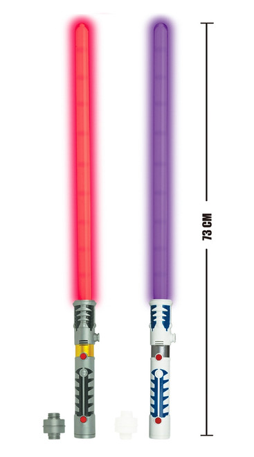 2 In 1 LED Light Up Swords Or Double Bladed Saber - Two Light Up Glowing Blades