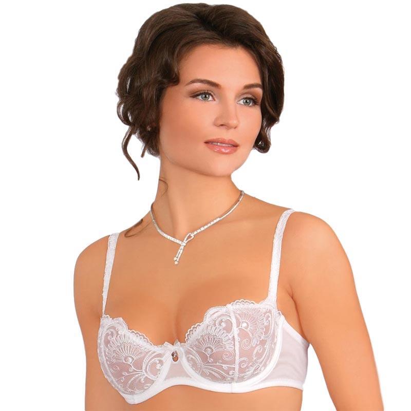 Stefi L Frosty Sheer Mesh Demi Cup Bra -Famous Latvian Made