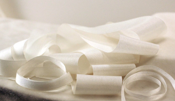 Pure Filament Silk Embroidery Ribbon, 001 - Natural White