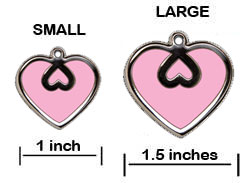 Heart Dog Pet ID Tag - Product Sizing