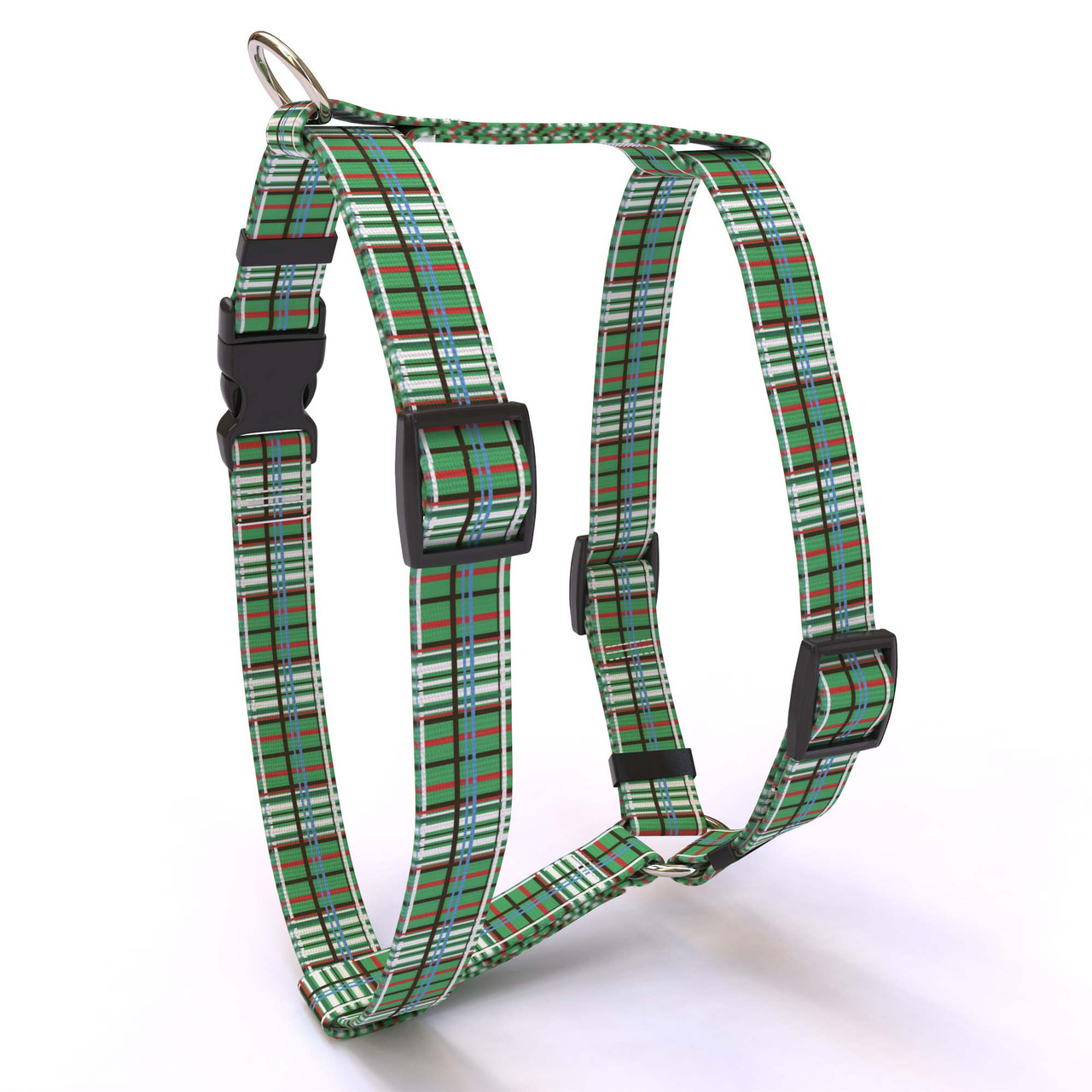 Green Plaid Dog Harness