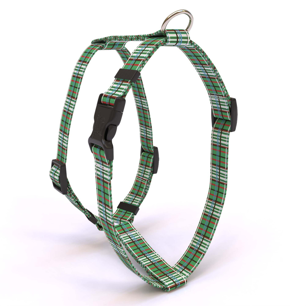 Green Plaid Dog Harness