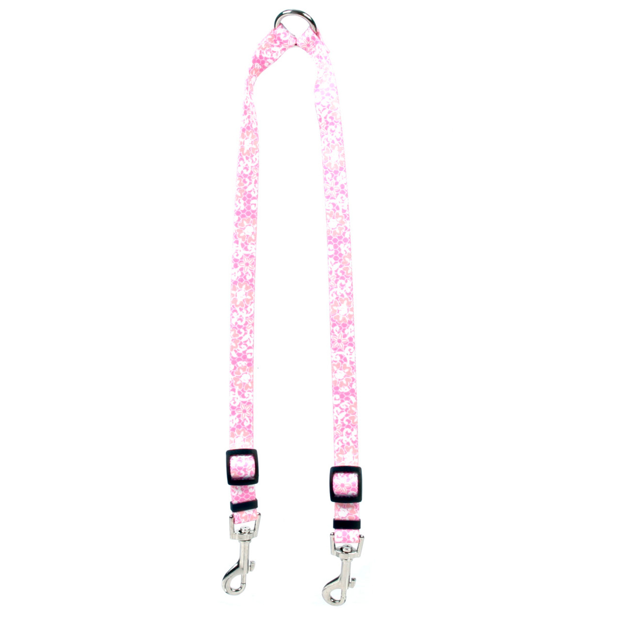 Pink Lace Flowers Coupler Dog Leash by Yellow Dog Design, Inc