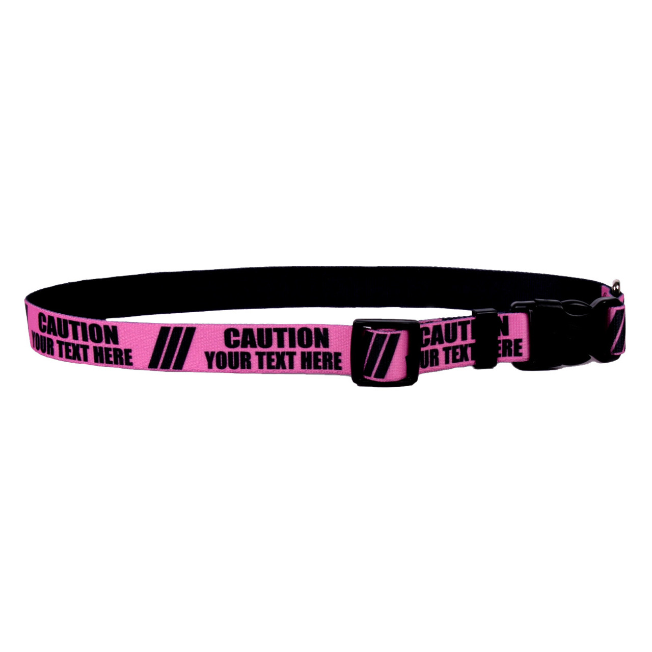 Personalized Dog Collar - Pink Caution | Hot Dog Collars