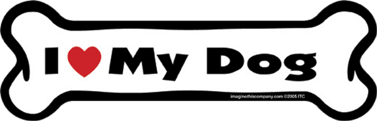 I Love My Dog Bone Magnet At HotDogCollars.com