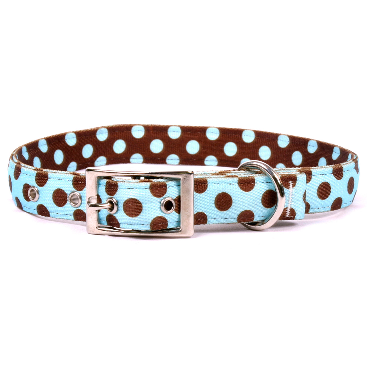 Blue and Brown Polka Dot Uptown Dog Leash