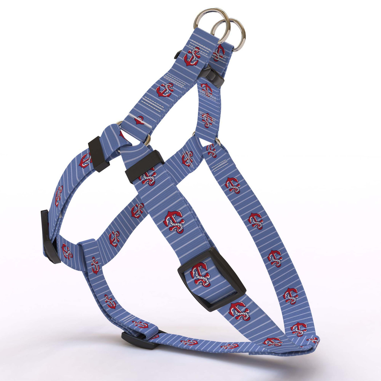 Anchors on Blue Stripes Step-In Dog Harness | Hot Dog Collars