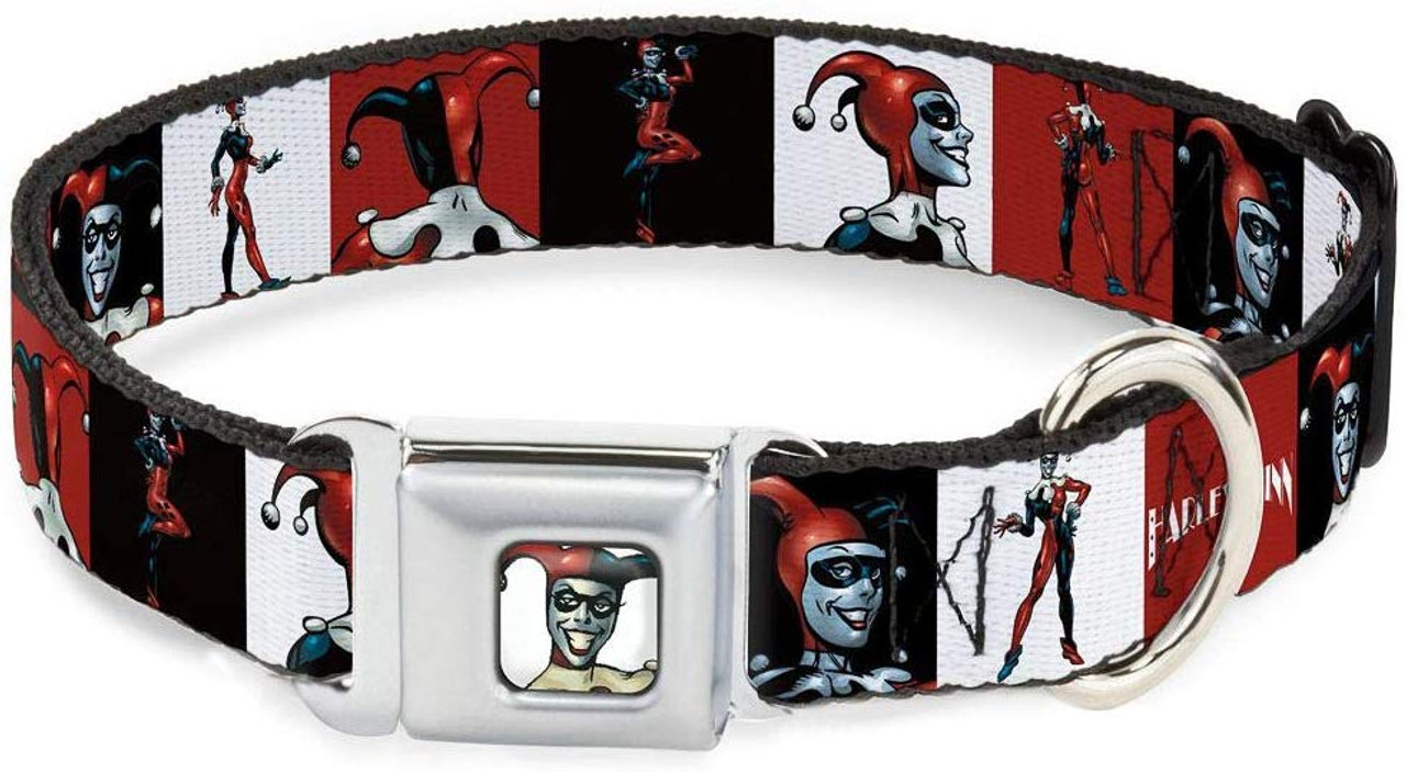 24-38 Inches in Length 1.5 Wide Buckle-Down Seatbelt Belt Bat Logo/Harley Quinn Diamonds Black/Red 