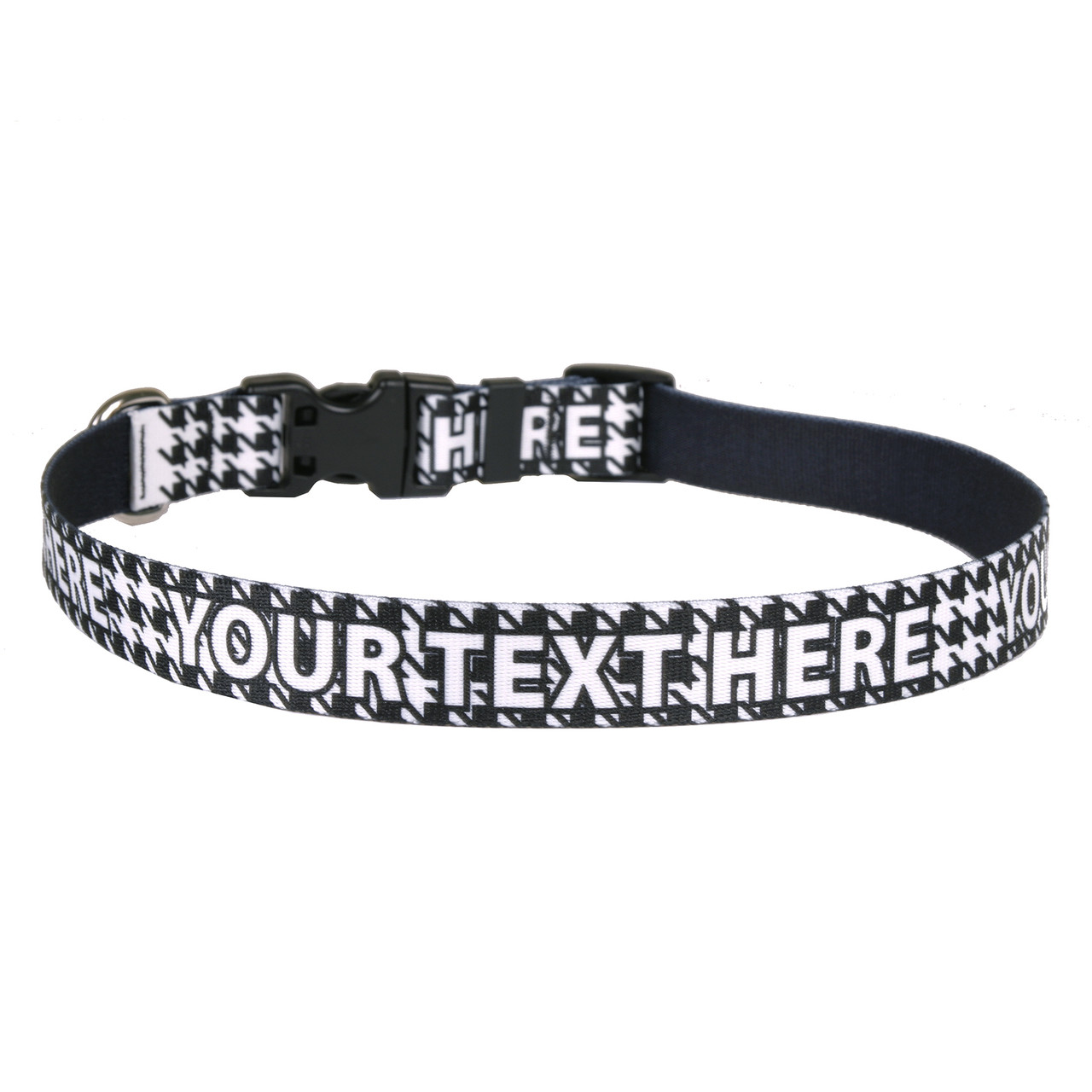 Personalized Dog Collar - White and Black Houndstooth - Hot Dog Collars