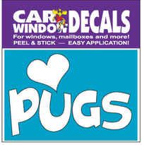 Love Pugs Car Window Decals Love Pugs Car Window Decals