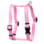 Gingham Pink Roman Style "H" Dog Harness