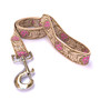 Leather Rose Pink Fabric Dog Leash