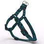 Leopard Teal Step-In Dog Harness