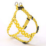 Lemon Yellow Polka Dot Step-In Dog Harness