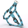 Blue and Brown Skulls Step-In Dog Harness