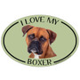 I Love My Boxer Colorful Oval Magnet