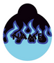 Blue Flames HD Dog ID Tag