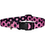 Pink and Black Polka Dot Break Away Cat Collar