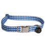 Southern Dawg Gingham Navy Blue Premium Metal Clasp Dog Collar