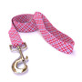 Pink and Purple Diagonal Plaid Dog Leash